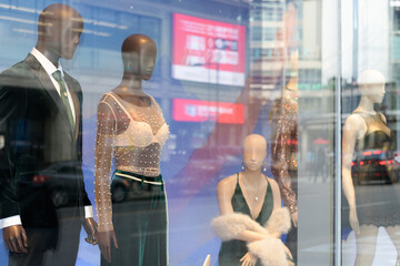 Fototapeta premium display windows at La Maison Simons Yonge St location, Toronto