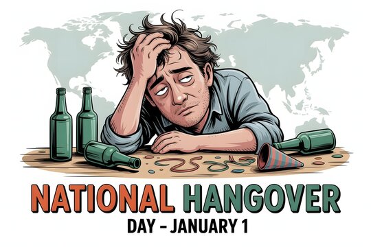 Celebrate National Hangover Day on January 1 with funny quotes, remedies, and hangover recovery tips after New Year&rsquo;s Eve parties to start your year refreshed.