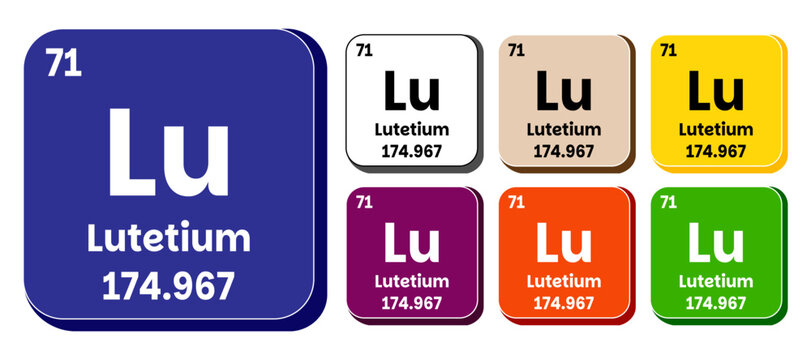 Lu, Lutetium element vector icon set, periodic table element. Vector illustration EPS 10 File. Isolated on white background. - Powered by Adobe