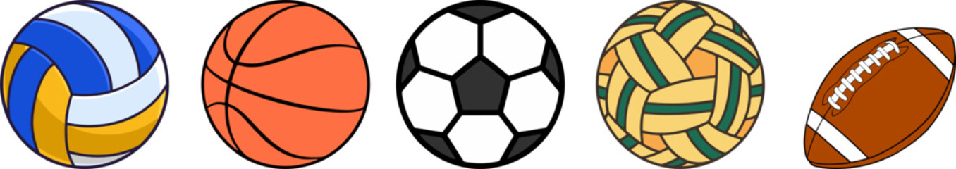 Five Different Sports Balls Icon