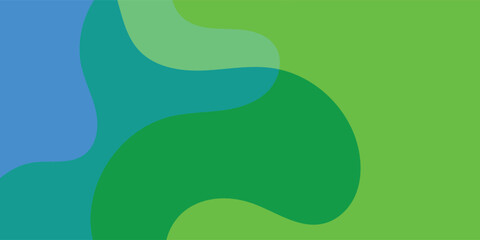 Minimalist Abstract Background with Smooth Organic Shapes in Blue and Bright Green