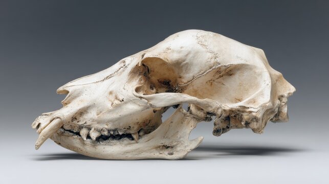 Ancient Animal Skull Skull Remains of Prehistoric Creature Fossil Display