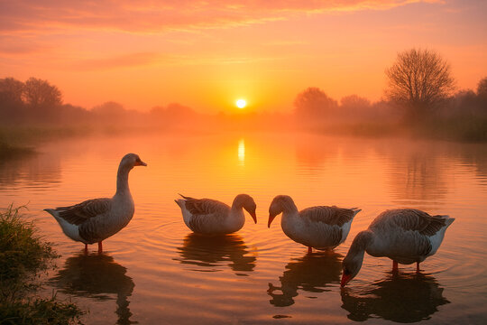 swans on the lake