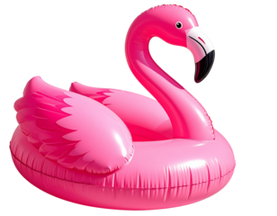  Pink Inflatable Flamingo Pool Float, isolated on a transparent background” 