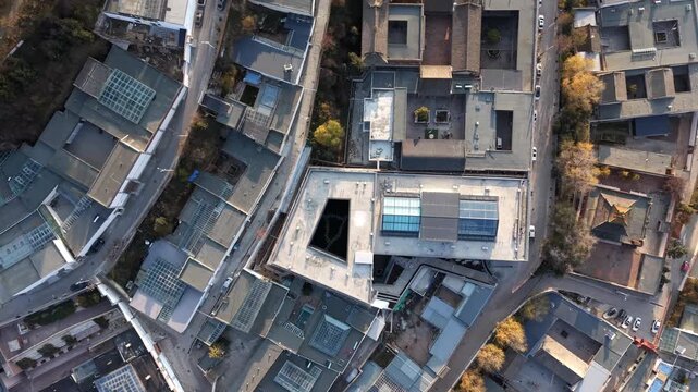 Aerial shot of Kumbum Monastery in Xining, Qinghai, a Tibetan Buddhist monastery