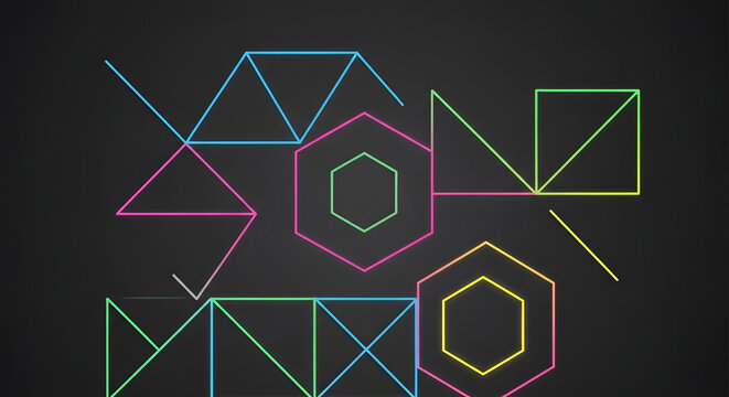 Abstract Neon Geometric Shapes Background