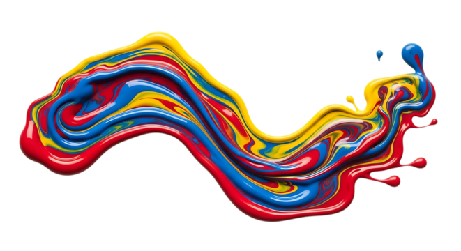 Colorful paint splash in a studio shot