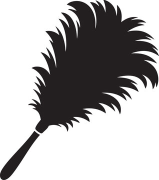 black feather duster silhouette cleaning clip art preview