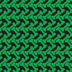 This image features a repeating pattern of bright green cartoon dog bones arranged diagonally on a solid black background. The bones are spaced evenly, creating a visually dynamic and consistent 