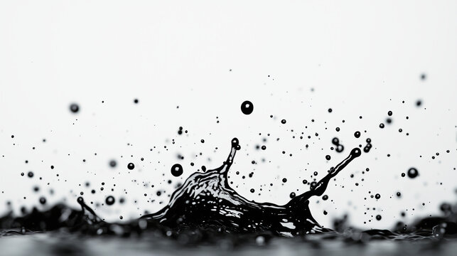 A striking black and white image of water splashes, showcasing the dynamic movement and elegance of liquid in motion.