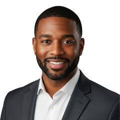Smiling man in suit isolated on transparent background