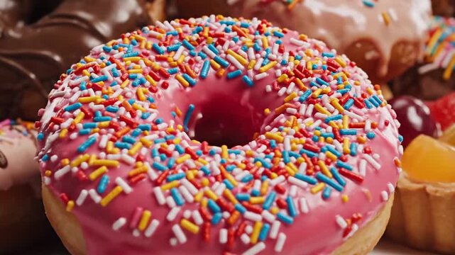 Sweet Temptations - A Mountain of Donuts and Pastries Delight.