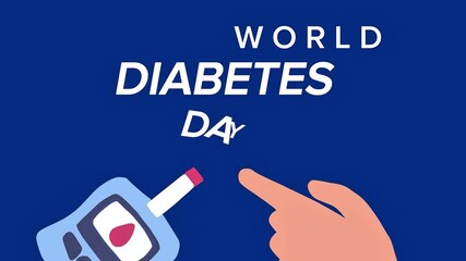 World Diabetes Day Awareness Animation | Health Care, Blood Sugar Test, Glucose Monitoring Concept