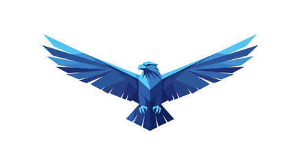 Polygonal majestic eagle with open wings symbolic representation of freedom and power