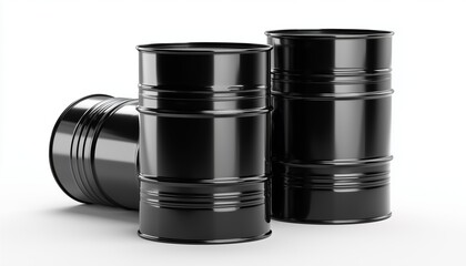 White Background With Black Oil Barrels. A Simple And Minimalistic Photograph Highlighting Contrasting Colors And Industrial Elements. Perfect For A Modern And Sleek Aesthetic.