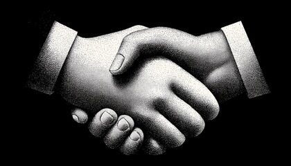 Symbolic Representation Of A Friendship Partnership Through Handshake Gesture - Istic Out - Pictogram Sign Of Unity And Collaboration.