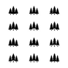 Obraz premium set of fir trees