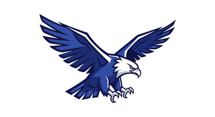 Obraz premium Majestic Blue Eagle with Wings Spread in Graphic Design Flying Gracefully