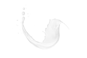 Milk Splash With Fruit On White Background