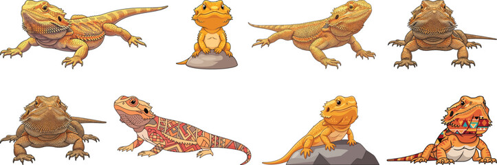 Bearded Dragon Vector Illustrations Set © Vectify Crafts