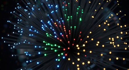 abstract colorful light particles, glowing dots, shimmering energy, dynamic illumination, vibrant luminous orbs, mesmerizing visual effect, otherworldly glow, ethereal radiance, captivating luminescen