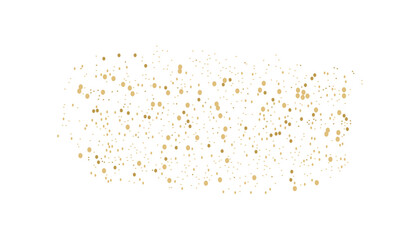 Golden glitter dots scatter design element on white background