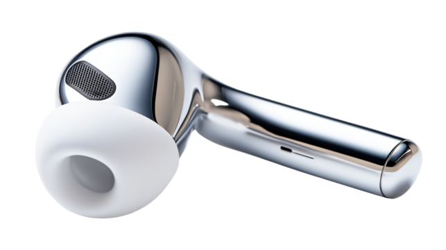 white wireless headphones on a transparent background