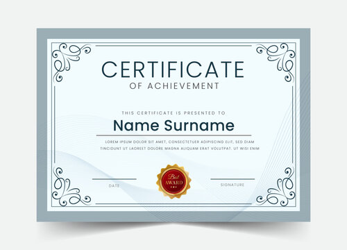 Elegant and luxurious certificate template. Awards diploma background