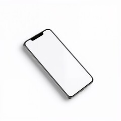 Modern smartphone with blank screen isolated on white background