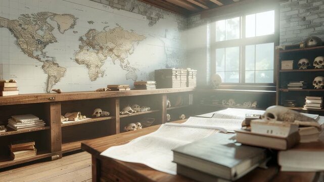 Archaeology Teacher Demonstrating Artifact Preservation Technique Inside a Museum Lab