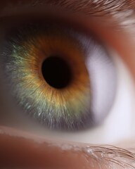 eye anatomy showing color blindness simulation, medical infographic