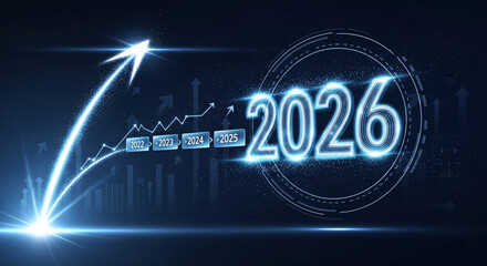 Business arrow up with the year 2026 success in the year 2026 future concept