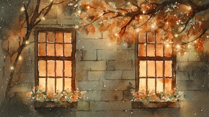 Vintage wooden window frame in an old abandoned brick building's exterior wall