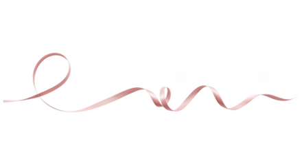 Elegant rose gold ribbon isolated on transparent background design