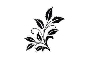 Black Leaf design vector on white background