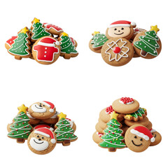 Gingerbread cookies decorated for Christmas with festive designs  