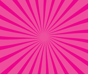Bright pink sunburst pattern with radiating lines emanating from the center, abstract background