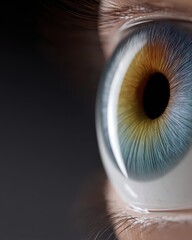 eye anatomy showing color blindness simulation, medical infographic