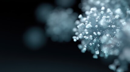 3D visualization of vaccine molecule structure, glowing particle render