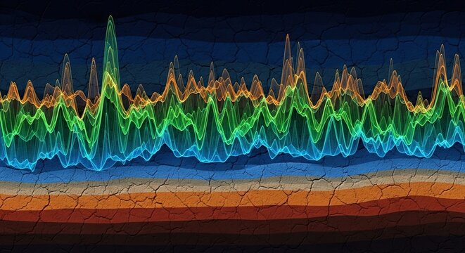 Abstract Climate Change Undulating Wave Patterns of Energy Lines Against Layered Earth..jpeg