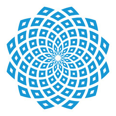 Abstract blue geometric pattern on white background. Vector design