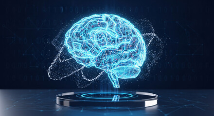 Artificial intelligence brain with digital neural network for deep learning concept