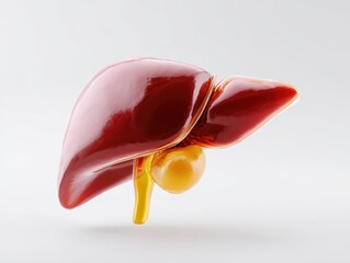 3d illustration of human liver and gallbladder, anatomy diagram for education,