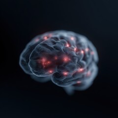 3D brain scan with highlighted anxiety zones, educational infographic