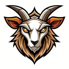 Fototapeta premium Fierce Goat or Ram Head Mascot Vector Illustration for Sports Team or Gaming Logo