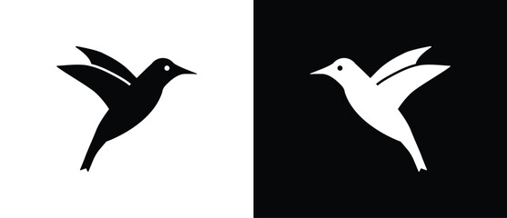 Ikon Burung Terbang, piktogram bergaya siluet, logo Burung, ikon datar, gambar konsep ikon Burung bergaya modern. Ilustrasi vektor untuk desain UI aplikasi logo seluler web Anda.