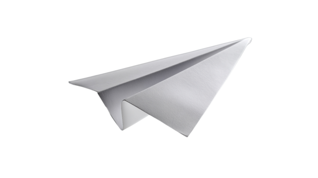 Soaring Ambition: A pristine paper airplane glides effortlessly through the air, embodying dreams of flight, and freedom. Symbolizing innovation, travel, and unbound potential.