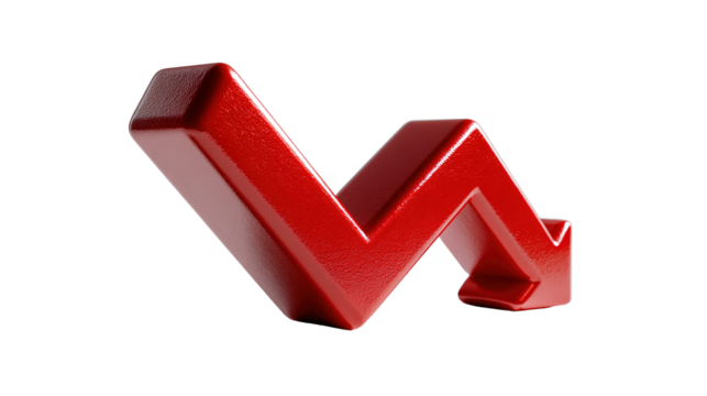 Economic Decline: A sharp, downward-pointing arrow symbolizes the complexities of economic downturns and the need for strategic interventions.