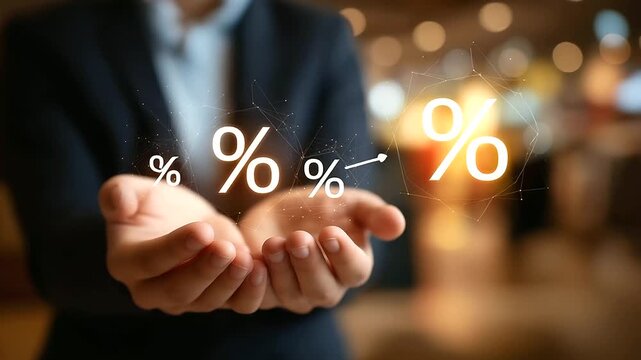 Zero percentage special offer crop below eyes background softly defocused department store discount interest free installment promotion marketing sales boost businessman wit