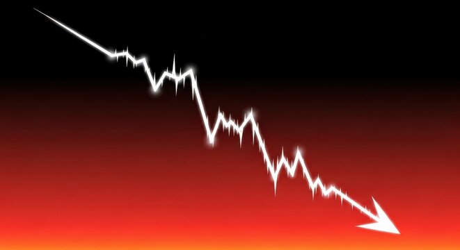 Graph line showing a sharp decline, symbolizing financial loss and crisis